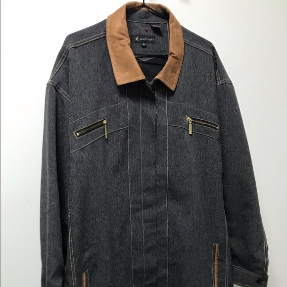 Stylish Montique Denim Look Gold Zipper Lightweight Jacket! - Picture 4 of 16